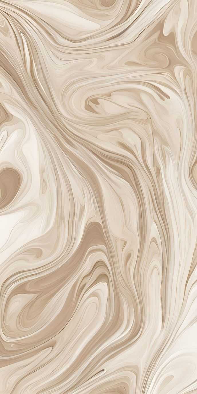 Beige and white marble swirl pattern with fluid, abstract lines.